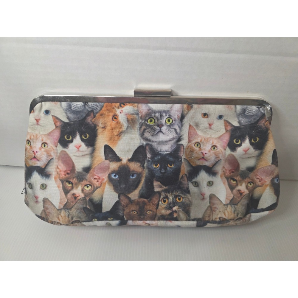 Cat Lady Box Cat Print Clutch O/S Multicolor Fair All-Over Feline Print Bag